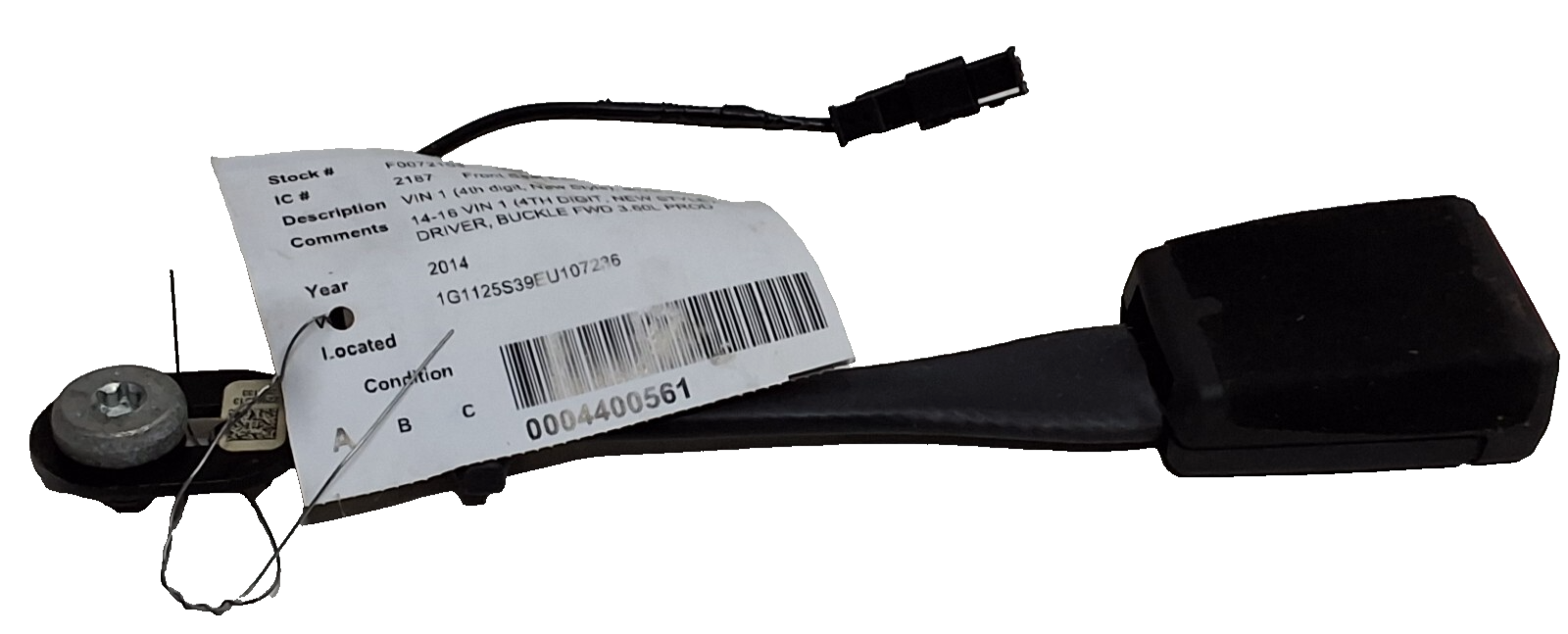 14 15 16 17 18 19 20 Chevy Impala driver seat belt buckle VIN 1 OEM - $34.64