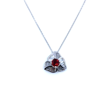 Women&#39;s Cable Flower Necklace 18k White Gold Natural Baguette Diamonds Ruby - £1,553.94 GBP