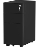 Yitahome 3-Drawer Metal Filing Cabinet Office, Compact Portable Slim Fil... - $119.59