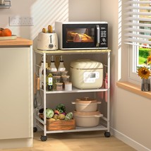 Rolling Kitchen Microwave Cart, 3 Tier Microwave Table Stand With, Balcony - $1,268.74 MXN
