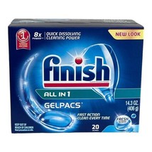 Finish All in 1 GELPACS Fresh Scent Dishwasher Detergent 20 GELPACS New - $34.20