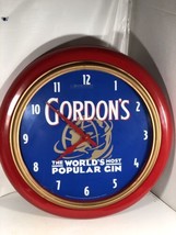 Vintage Gordon&#39;s Gin Grande 23 &quot; Display Muro Orologio Rosso Bianco Blu ... - £237.38 GBP