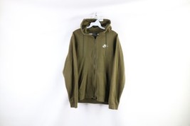 Nike Mens Small Faded Spell Out Swoosh Full Zip Hoodie Sweatshirt Olive Green - £31.61 GBP