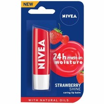 Nivea Strawberry Shine Lip Balm -24h Moisture With Natural Oil, 4.8g (Pa... - £8.52 GBP