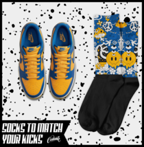 TRIP Socks for Dunk Low UCLA Blue Jay University Gold Yellow Michigan Shirt 1 - £16.18 GBP