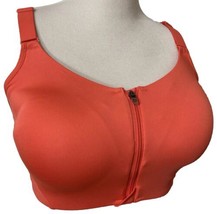 All In Motion Women&#39;s High Support Zip Front Sports Bra 34DD Orange Comfort - £16.92 GBP