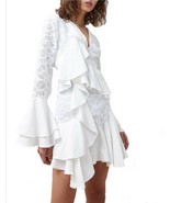 C/meo Collective Phase Long Sleeve Dress SZ XL White - $2,081.56 MXN