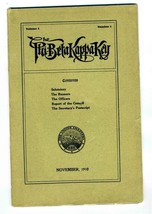 The Phi Beta Kappa Key Vol 1 No 1 November 1910 The United Chapters - $94.29