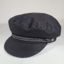 Brixton Fiddler Cap Fisherman Newsboy Hat Lined Size 7 Sm Black Poly Corded - €25,62 EUR