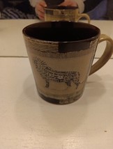 Tara Reed Designs Blue Harbor Collection Safari Lion Coffee Mug Brown &amp; Tan - £10.11 GBP
