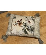 Waverly Garden Magnolia Tassel Throw Pillow Floral Stripe Williamsburg 1... - $29.69