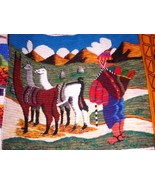 Peruvian motive hand weaved wall rug, Alpaca shepherd - $103.60