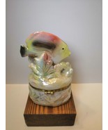 Iridescent Ceramic Tropical Fish on Sea Themed hinged Trinket Box from F... - $19.11 CAD