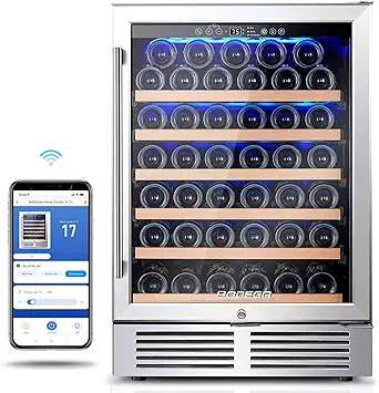 24 Inch Wine Cooler,46 Bottles Wine Refrigerator With Wifi App Control F... - £1,270.77 GBP