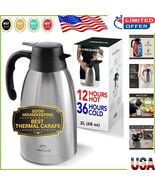 Premium 2L Thermal Coffee Carafe - 12 Hours Hot &amp; 36 Hours Cold Insulation - $83.91 CAD
