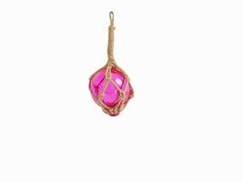 [Pack Of 2] Pink Japanese Glass Ball Fishing Float With Brown Netting Decoration - £39.02 GBP