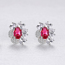 Small Flower Stud Earrings S925 Silver Earrings Exquisite Small Micro-Inlaid Sma - £21.58 GBP