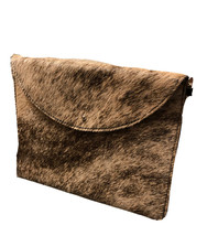 Bear Creek Leather BCL Texas Natural Calf Hair Envelope Purse Crossbody Clutch - £19.78 GBP