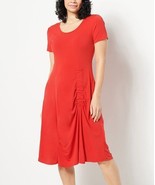 Truth + Style Red Drape Cap-Sleeve Midi Dress- Medium - £14.22 GBP