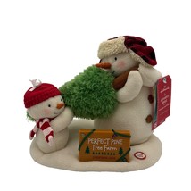 Hallmark Keepsake Snowman With Tree Plush Holiday Figurine The Perfect Tree - $49.49