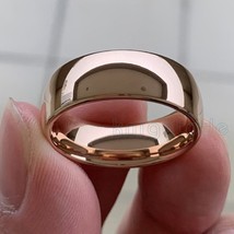 Classic Rose Gold Tungsten Wedding Ring For Women Men Tungsten Carbide Engagemen - £19.49 GBP