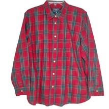 Chaps Womens Shirt Size 2X Button Up Long Sleeve Collared Red Green Plaid - £11.92 GBP