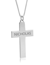Custom Cross Name Necklace: Sterling Silver, 24K Gold, Rose Gold - £80.36 GBP