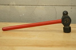Vintage AUBURN Rubber Toy Tool Red Wood Handle Ball Peen Hammer - £15.65 GBP