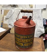 VINTAGE NORTHERN KING 1 GALLON Gasoline CAN WITH SPOUT &amp; WOOD HANDLE gas... - $69.99