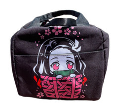 Demon Slayer Nezuko Anime Black Insulated Lunch Bag Tote Lunch Bag Work Tote - £16.39 GBP