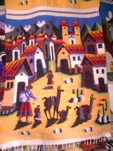 Peruvian wall rug, small village in the Andes - $74.90