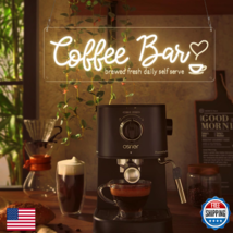 Coffee Bar Neon Sign w/ Timer, Remote Dimmer, Warm White LED Coffee Light - $85.36