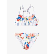 Roxy Girls&#39; 8-16 Friendly Flower Bralette Bikini Set Size 12 NEW W TAG - £38.54 GBP