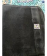 Canvas Zippered Folder With Looseleaf Metal Binder &amp; Pocket Inside Black - £23.90 GBP