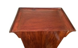 Antique Style Wooden Urn Pedestal Column w/ Brass Urn Crest Inlay 49” image 5