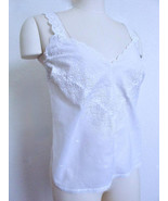 Vintage 1950s Alice Maloof Cami Top L White Cotton Eyelet CottageCore Em... - $40.67 CAD