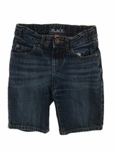 Place Kid&#39;s Denim Shorts Unisex Size 5 W22 - Blue - Adjustable Elastic W... - £6.40 GBP