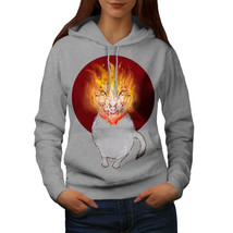 Wellcoda Hell Satan Animal Cat Womens Hoodie, Head Casual Hooded Sweatshirt - £29.17 GBP