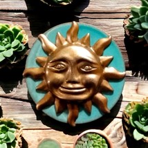 Beautiful vintage teal and silver Sun brooch - £19.03 GBP