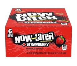 Full Box 24x Packs Now And Later Strawberry Candy ( 6 Pieces Per Pack ) - £15.30 GBP