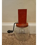 Androck Nut Grinder Metal Glass Bottom, Red, 6&quot;, Vintage  - $22.44 CAD