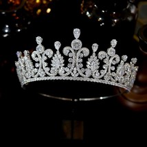 New  Baroque Bridal Crown Headband ASNORA AAA Cubic Zirconia Headdress European- - £91.65 GBP