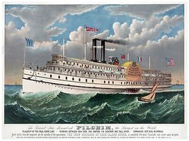 5759.Pilgrin.Grand new steamboat.white boat.POSTER.Decoration.Graphic - £13.63 GBP+