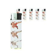 Skeletons D7 Lighters Set of 5 Electronic Refillable Butane Skulls Death - $15.79
