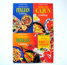 Lot of 6 Confident Cooking Step by Step Cooking Books Italian, Cajun, BBQ &amp; More - £17.84 GBP