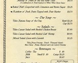 The Bath Club Menu Tides Hotel Gulf Blvd North Redington Beach Florida  - £13.93 GBP