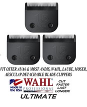 3-WAHL Ultimate Competition 15 Blade*Pet Grooming Fit Many Oster,Andis Clippers - £95.79 GBP