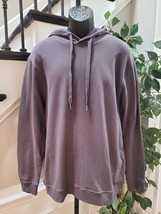 Mono B Mens Gray Solid 100% Cotton Drawstring Regular Fit Long Sleeve Ho... - $40.00