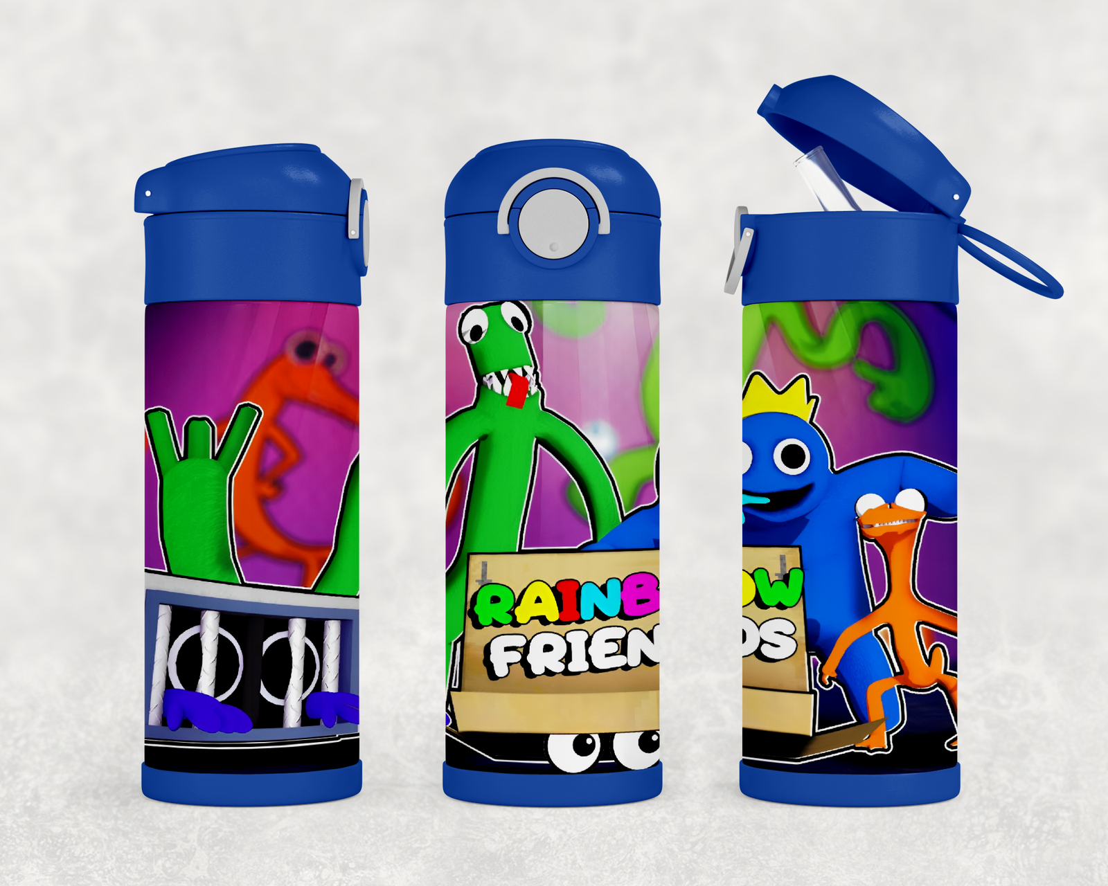 Primary image for Personalized Rainbow Friends 12oz Kids Stainless Steel Water Bottle