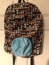 Penelope Ann Fill Her Up backpack brown multicolor polka dot adjustable ... - $15.00